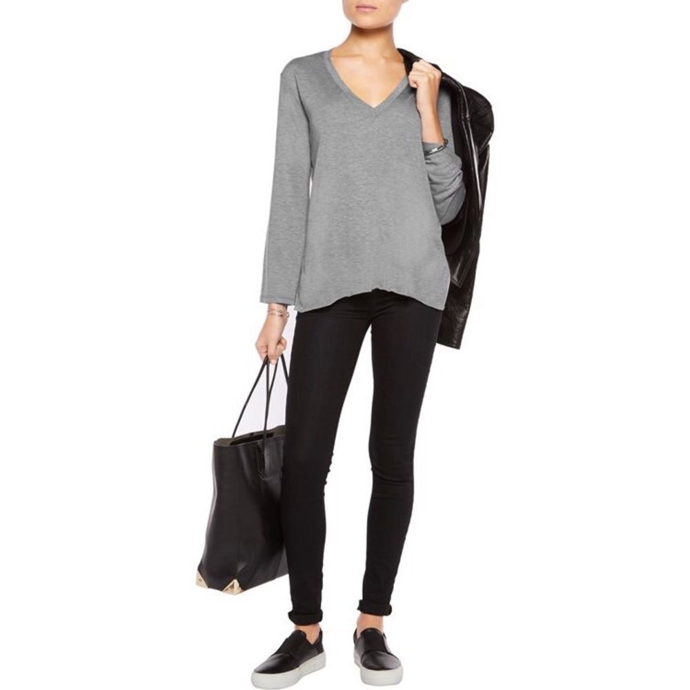 Helmut Lang Womens Oversized Top Grey Small